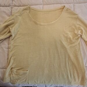 Eileen Fisher Women's Pale Yellow Linen Top